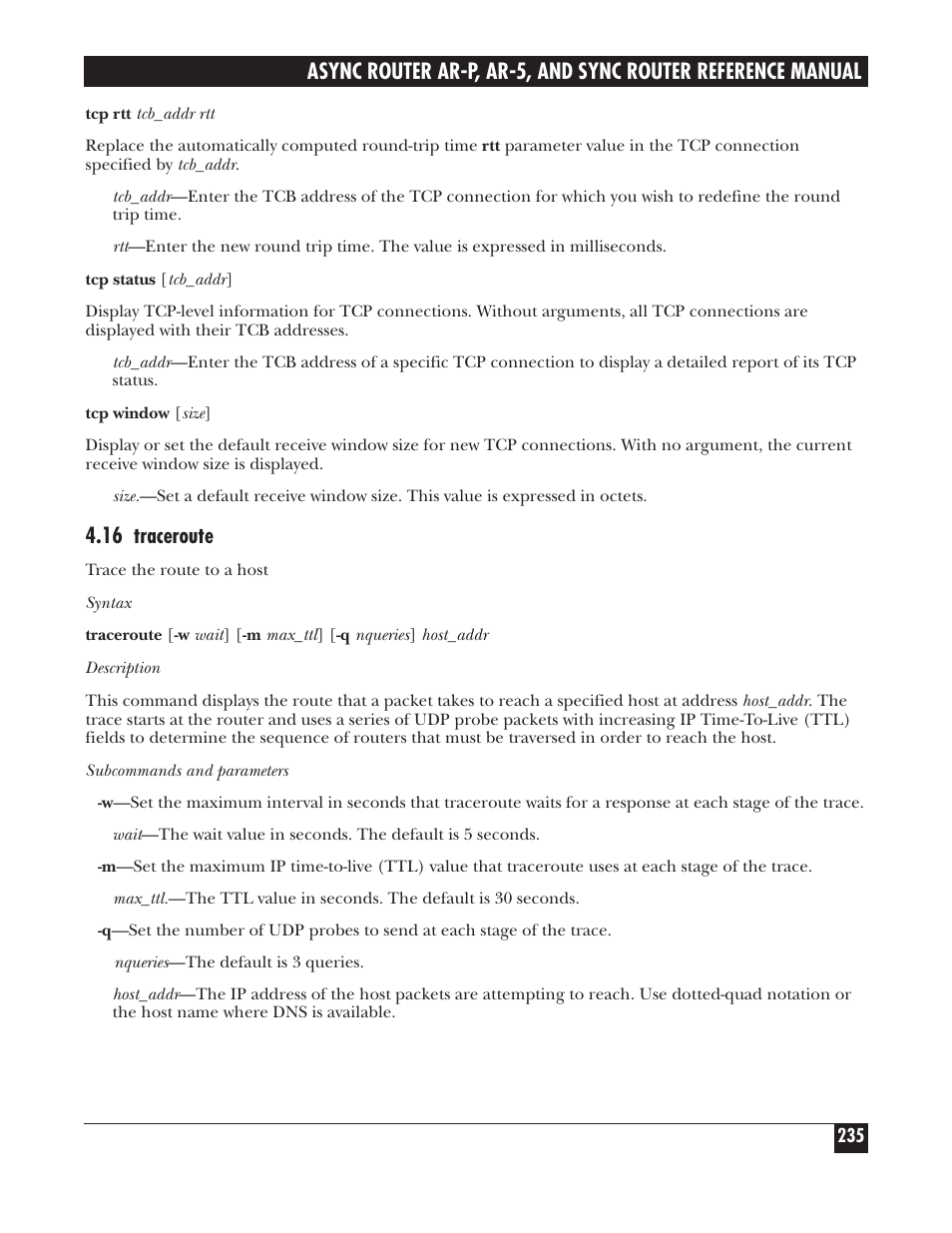 16 traceroute | Black Box LRA005A-R2 User Manual | Page 235 / 275