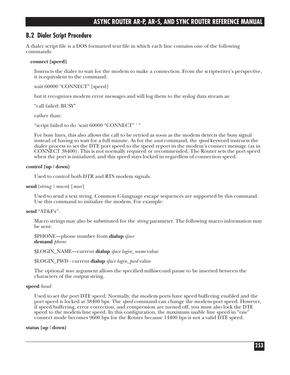 B.2 dialer script procedure | Black Box LRA005A-R2 User Manual | Page 253 / 275