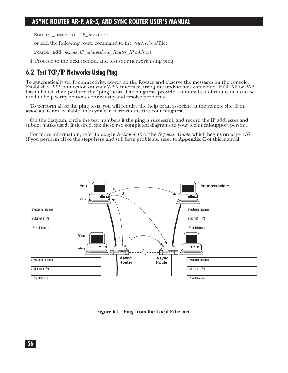 2 test tcp/lp networks using ping | Black Box LRA005A-R2 User Manual | Page 56 / 275