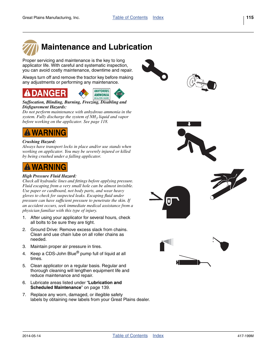 Maintenance and lubrication | Great Plains NP4000B Operator Manual User Manual | Page 119 / 200