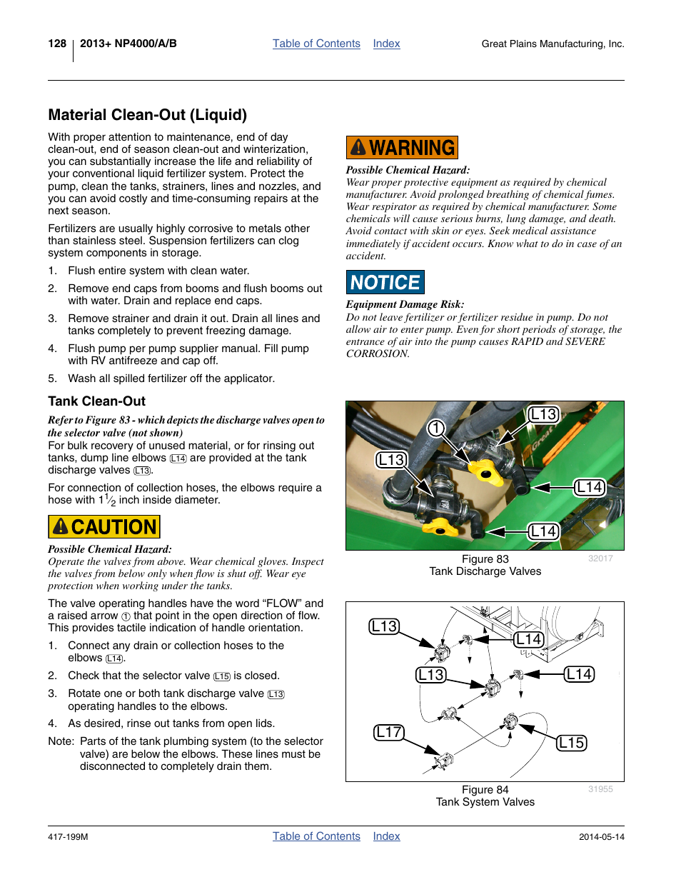 Material clean-out (liquid), Tank clean-out | Great Plains NP4000B Operator Manual User Manual | Page 132 / 200