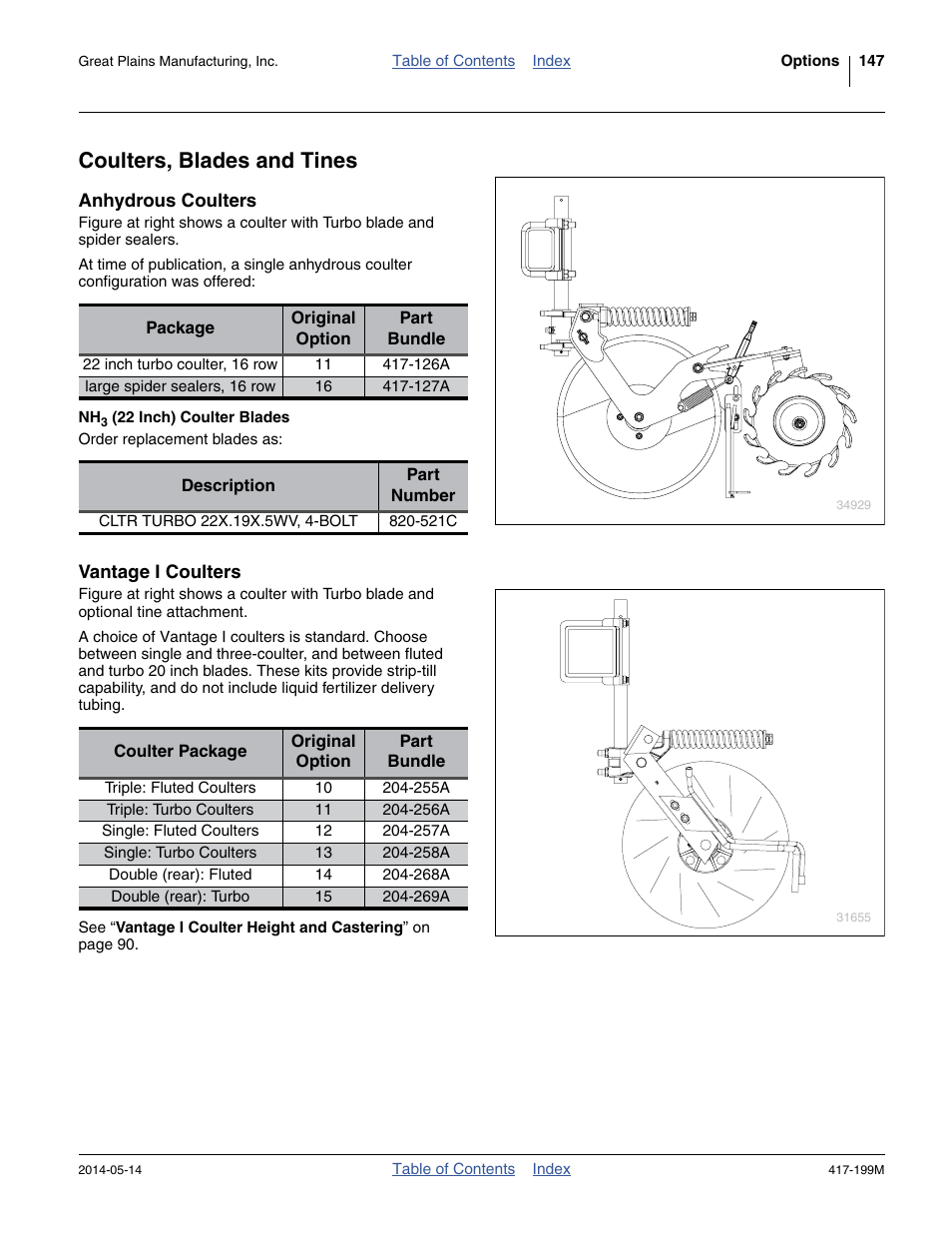 Coulters, blades and tines, Anhydrous coulters, Nh3 (22 inch) coulter blades | Vantage i coulters | Great Plains NP4000B Operator Manual User Manual | Page 151 / 200