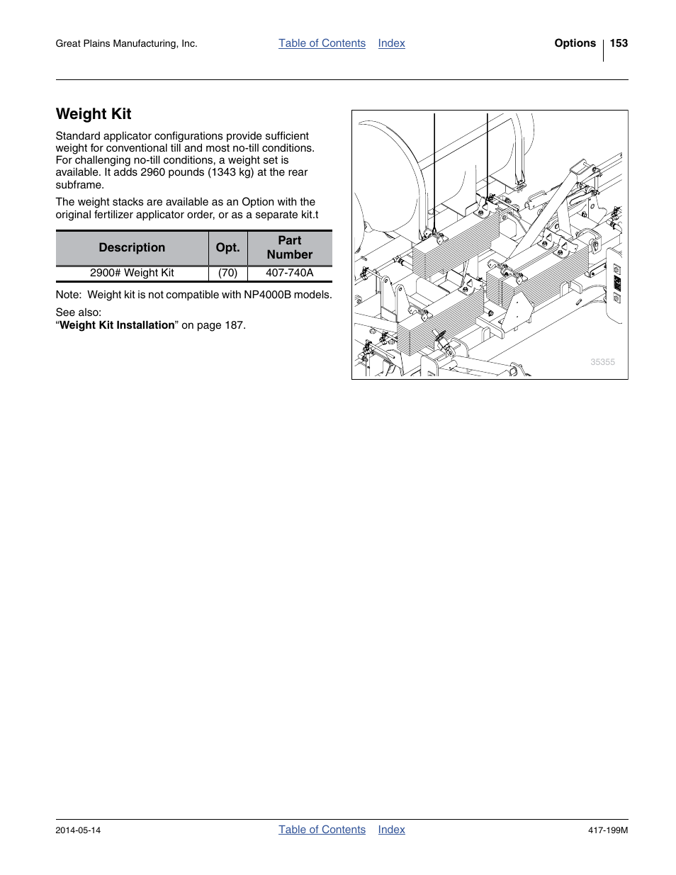 Weight kit | Great Plains NP4000B Operator Manual User Manual | Page 157 / 200