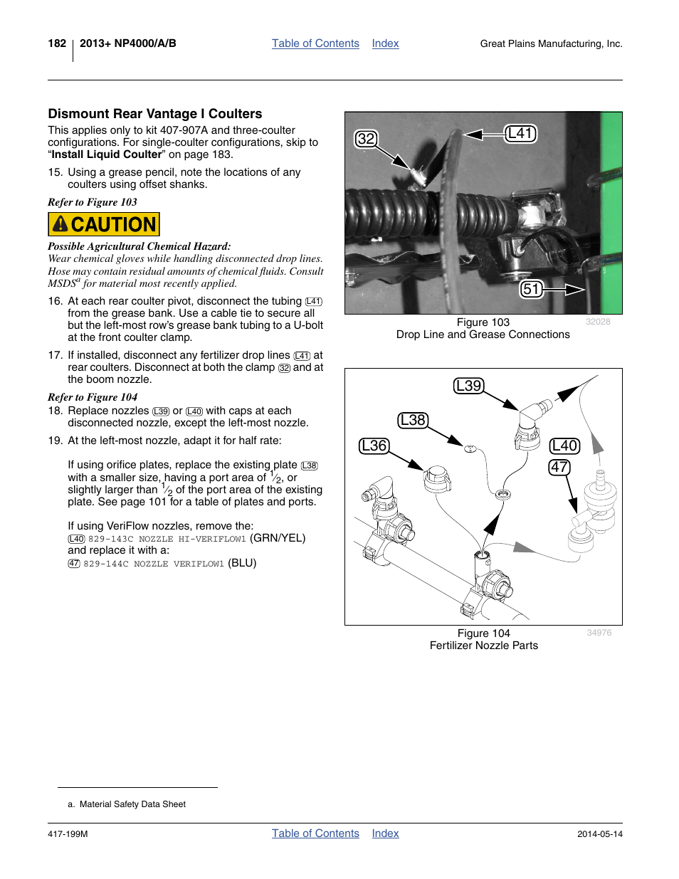 Dismount rear vantage i coulters | Great Plains NP4000B Operator Manual User Manual | Page 186 / 200