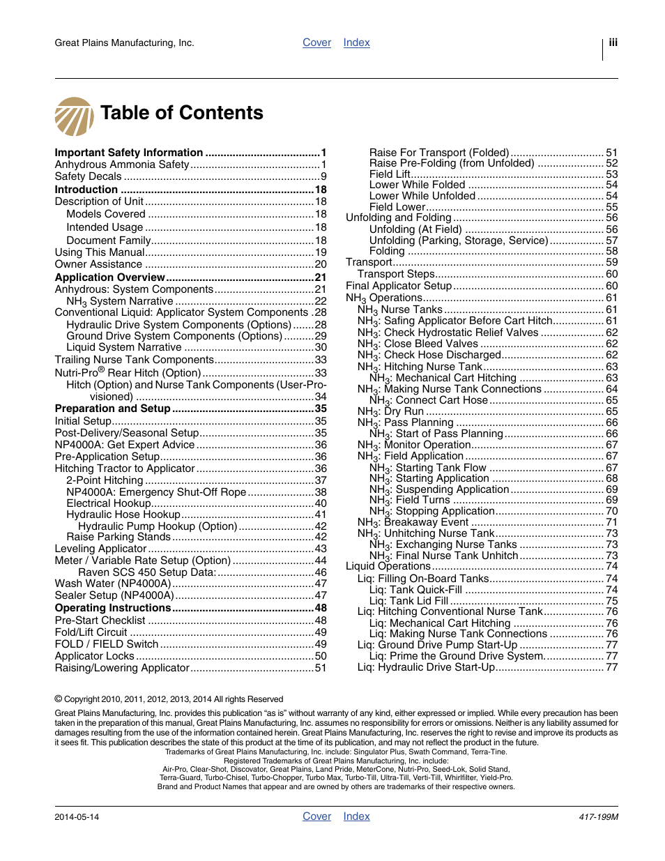 Great Plains NP4000B Operator Manual User Manual | Page 3 / 200