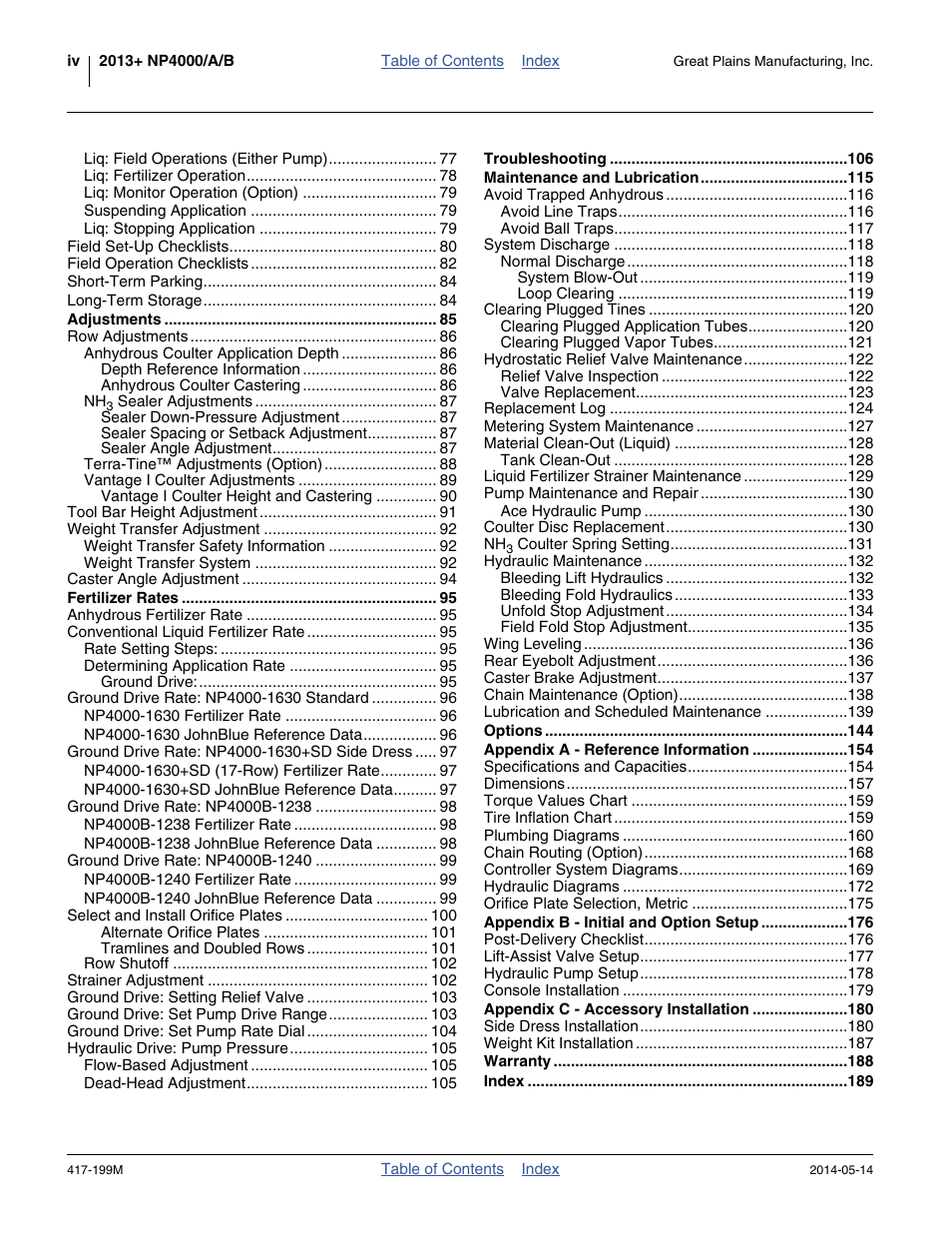 Great Plains NP4000B Operator Manual User Manual | Page 4 / 200