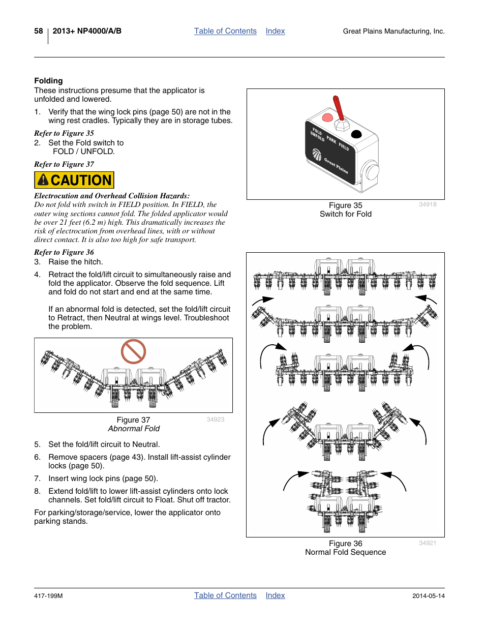 Folding | Great Plains NP4000B Operator Manual User Manual | Page 62 / 200