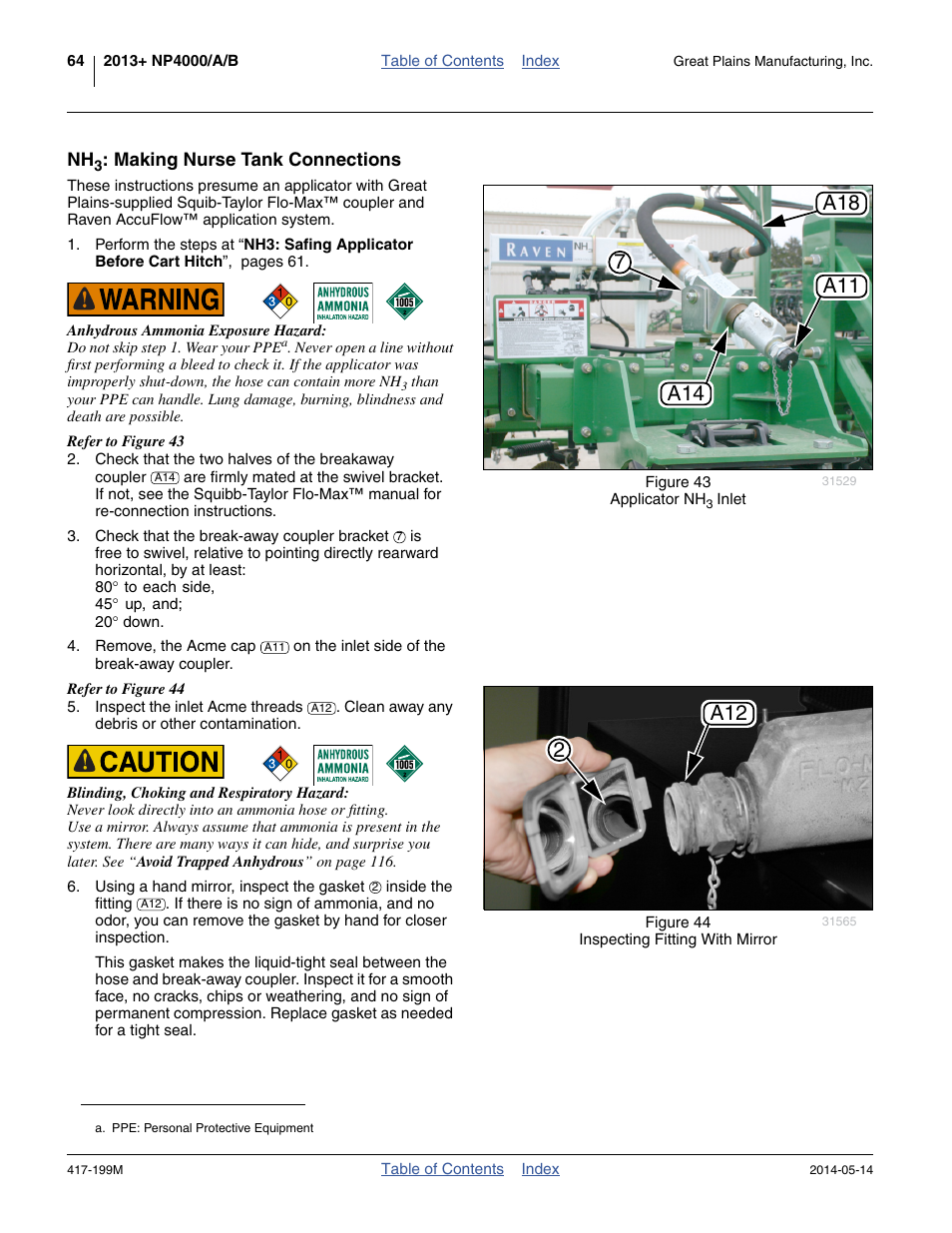 Nh3: making nurse tank connections, 2a12 | Great Plains NP4000B Operator Manual User Manual | Page 68 / 200