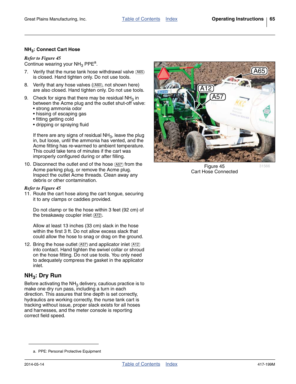 Nh3: connect cart hose, Nh3: dry run, Dry run | Great Plains NP4000B Operator Manual User Manual | Page 69 / 200