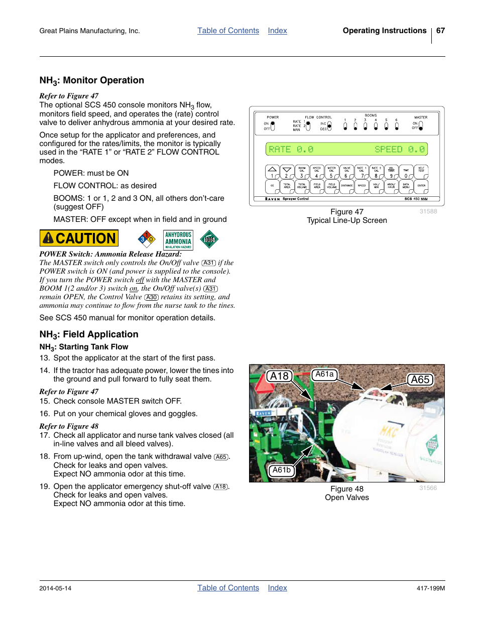 Nh3: monitor operation, Nh3: field application, Nh3: starting tank flow | Great Plains NP4000B Operator Manual User Manual | Page 71 / 200
