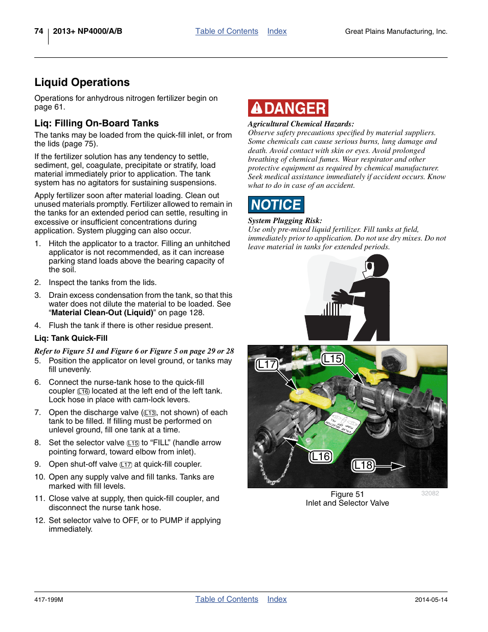 Liquid operations, Liq: filling on-board tanks, Liq: tank quick-fill | Great Plains NP4000B Operator Manual User Manual | Page 78 / 200