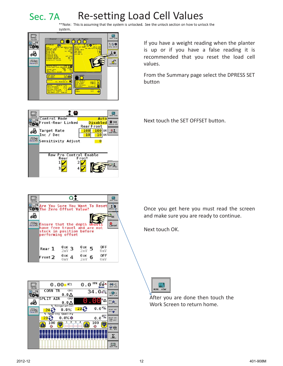 Re-setting load cell values, Sec. 7a | Great Plains DICKEY-john AI-100 User Manual | Page 12 / 14