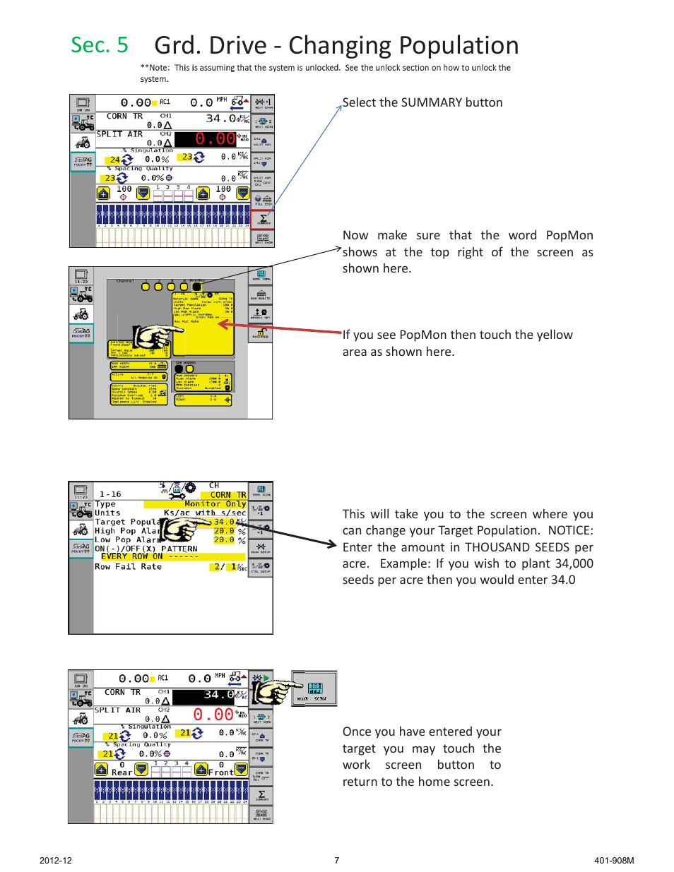 Grd. drive - changing population, Sec. 5 | Great Plains DICKEY-john AI-100 User Manual | Page 7 / 14