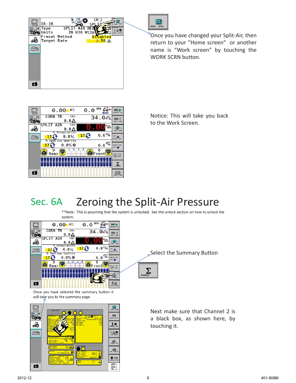 Zeroing the split-air pressure, Sec. 6a | Great Plains DICKEY-john AI-100 User Manual | Page 9 / 14