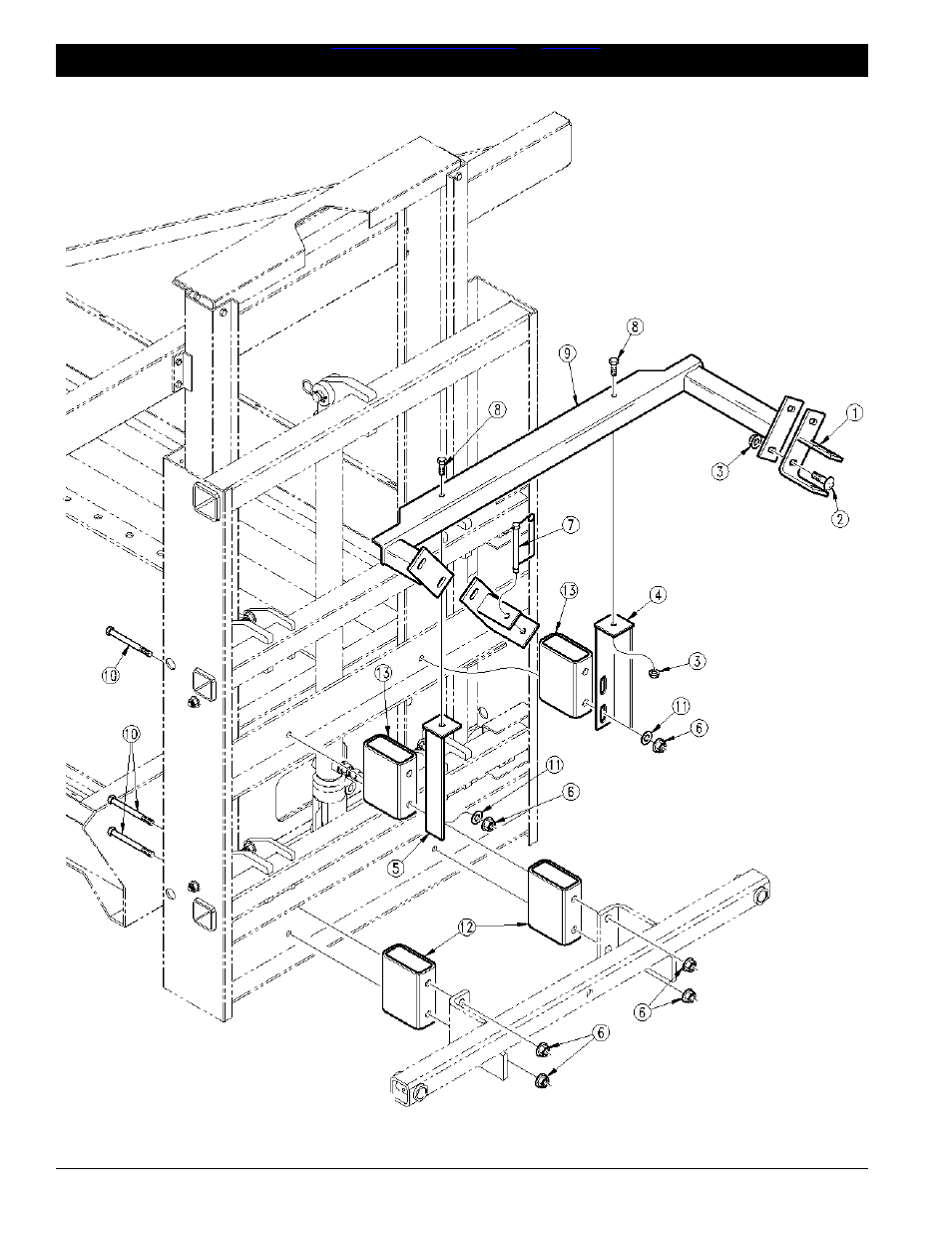 Rear fold latch for trailer sprayers -13, Table of contents ➧ index | Great Plains MF45 Parts Manual User Manual | Page 20 / 51