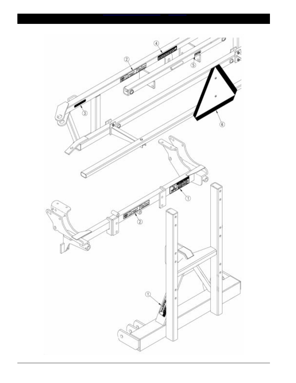 Section 5 decals -1, Decal placement -1, Table of contents ➧ index | Decal placement | Great Plains MF45 Parts Manual User Manual | Page 48 / 51