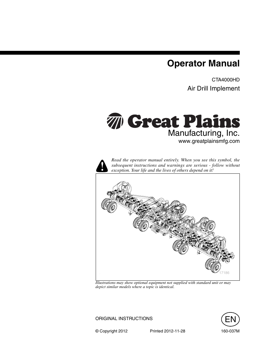 Great Plains CTA4000 HD Operator Manual User Manual | 74 pages