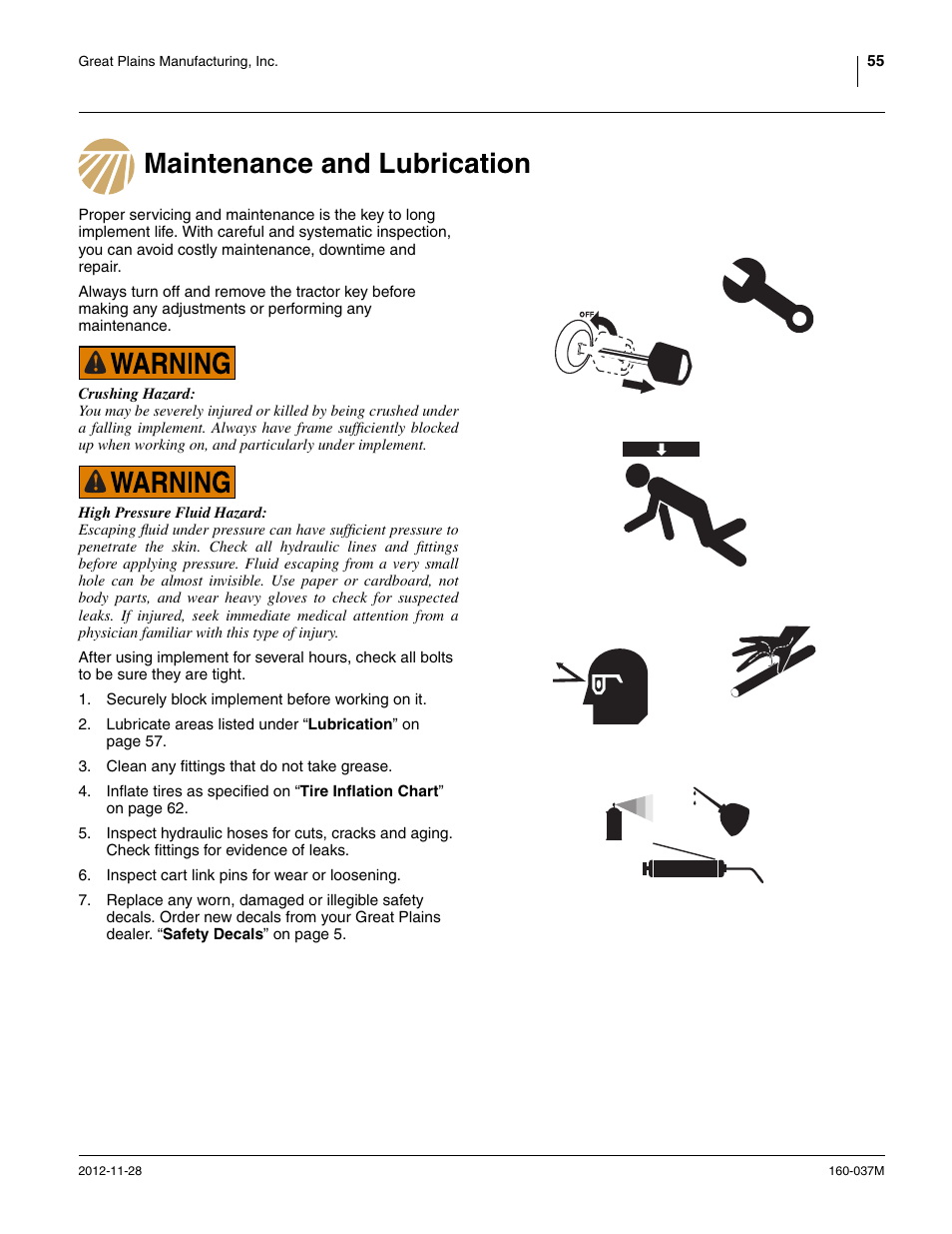 Maintenance and lubrication | Great Plains CTA4000 HD Operator Manual User Manual | Page 59 / 74