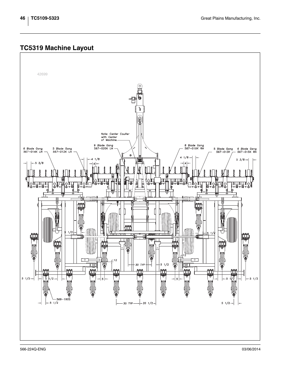 Tc5319 machine layout | Great Plains TC5319 (S/N A1420X+) Assembly Manual User Manual | Page 50 / 78