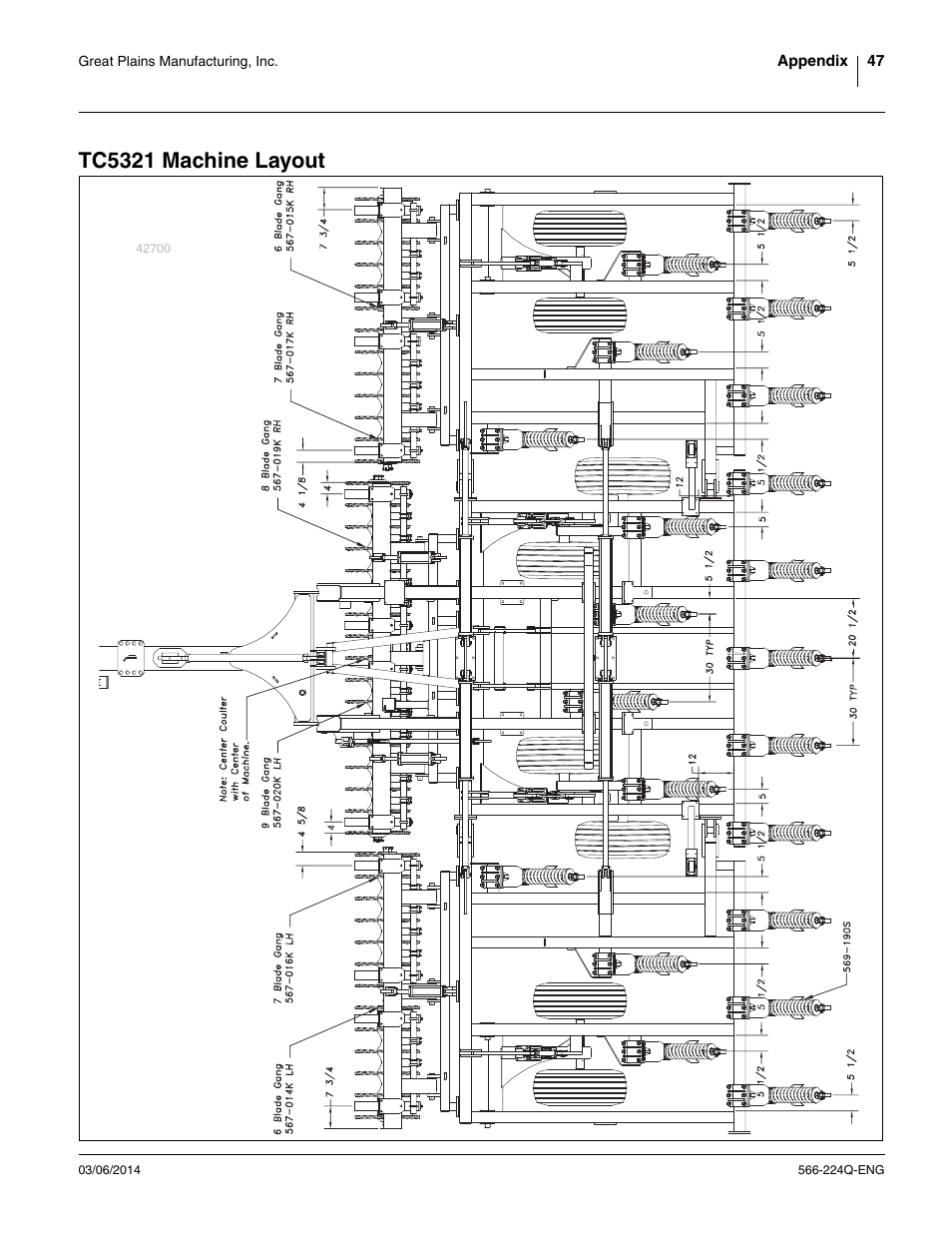 Tc5321 machine layout | Great Plains TC5319 (S/N A1420X+) Assembly Manual User Manual | Page 51 / 78