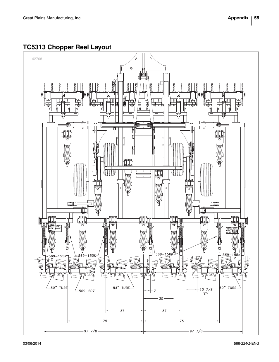 Tc5313 chopper reel layout | Great Plains TC5319 (S/N A1420X+) Assembly Manual User Manual | Page 59 / 78