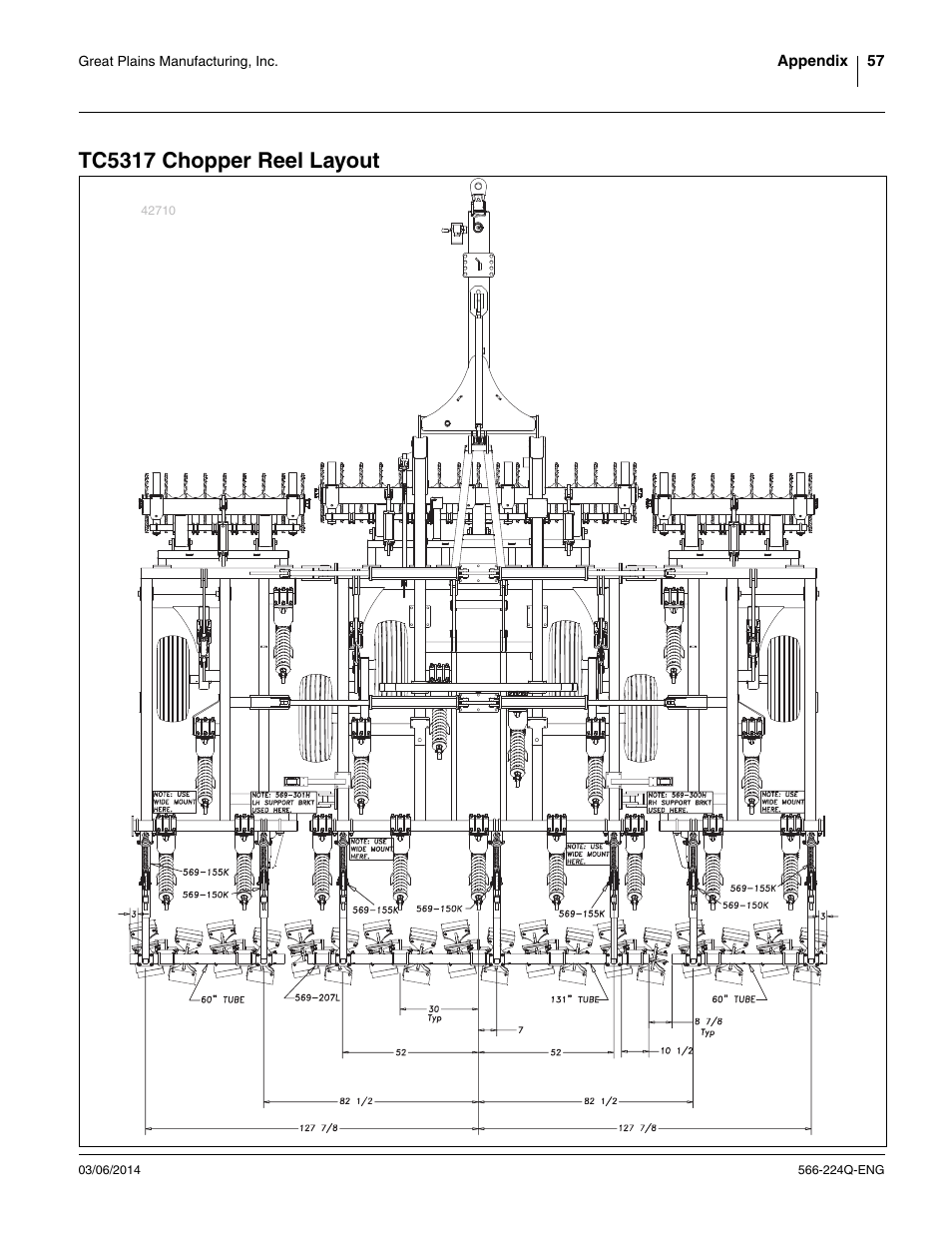 Tc5317 chopper reel layout | Great Plains TC5319 (S/N A1420X+) Assembly Manual User Manual | Page 61 / 78