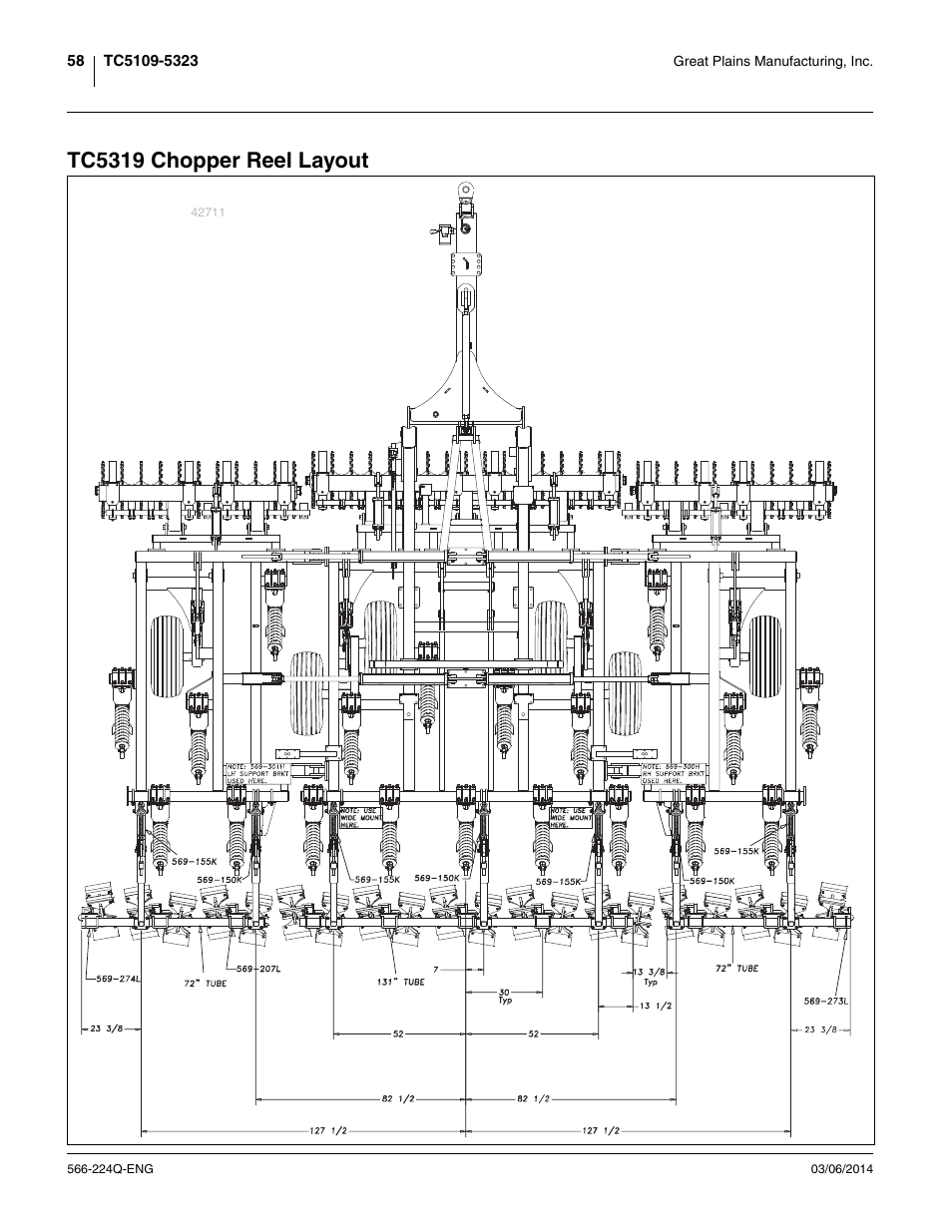 Tc5319 chopper reel layout | Great Plains TC5319 (S/N A1420X+) Assembly Manual User Manual | Page 62 / 78