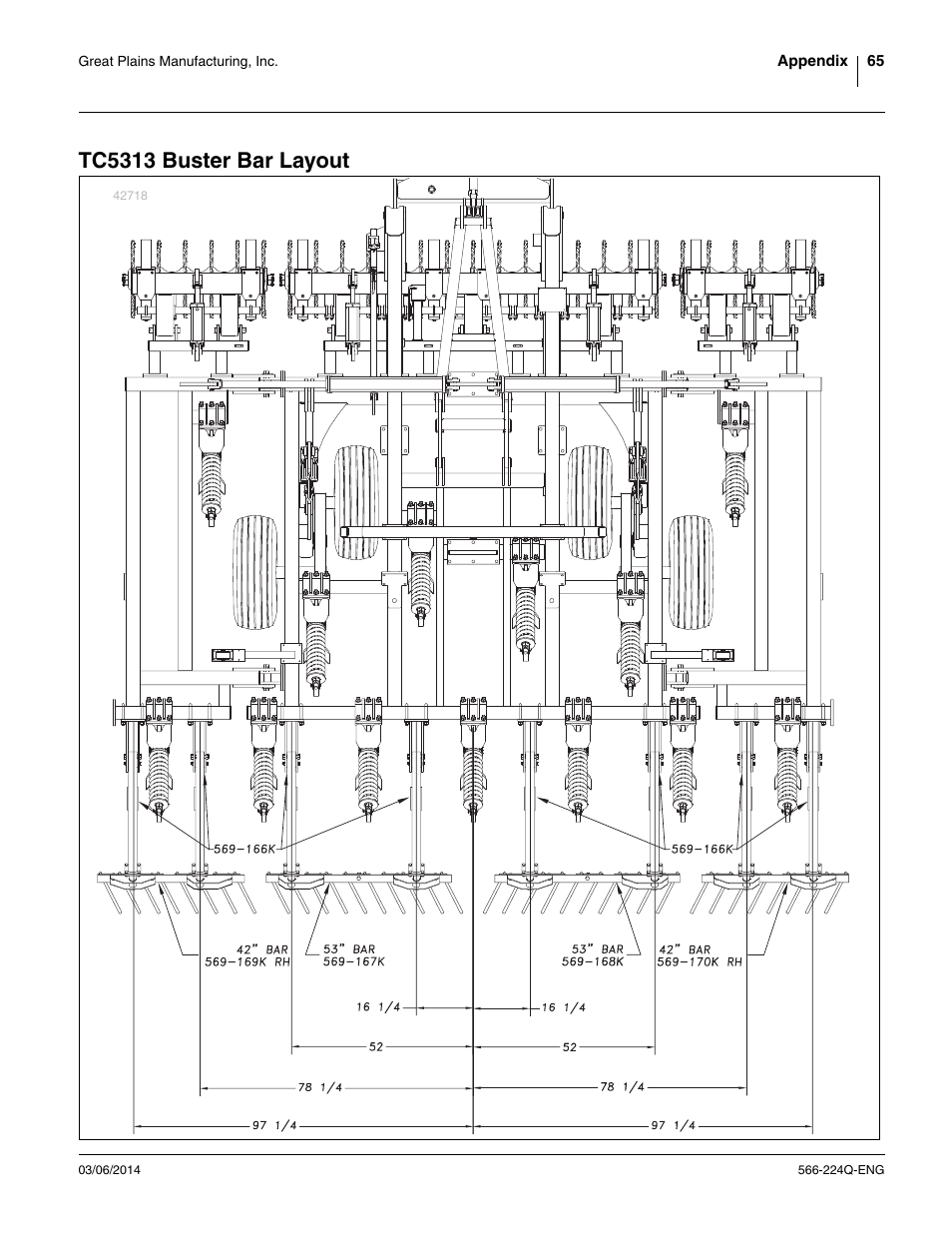 Tc5313 buster bar layout | Great Plains TC5319 (S/N A1420X+) Assembly Manual User Manual | Page 69 / 78