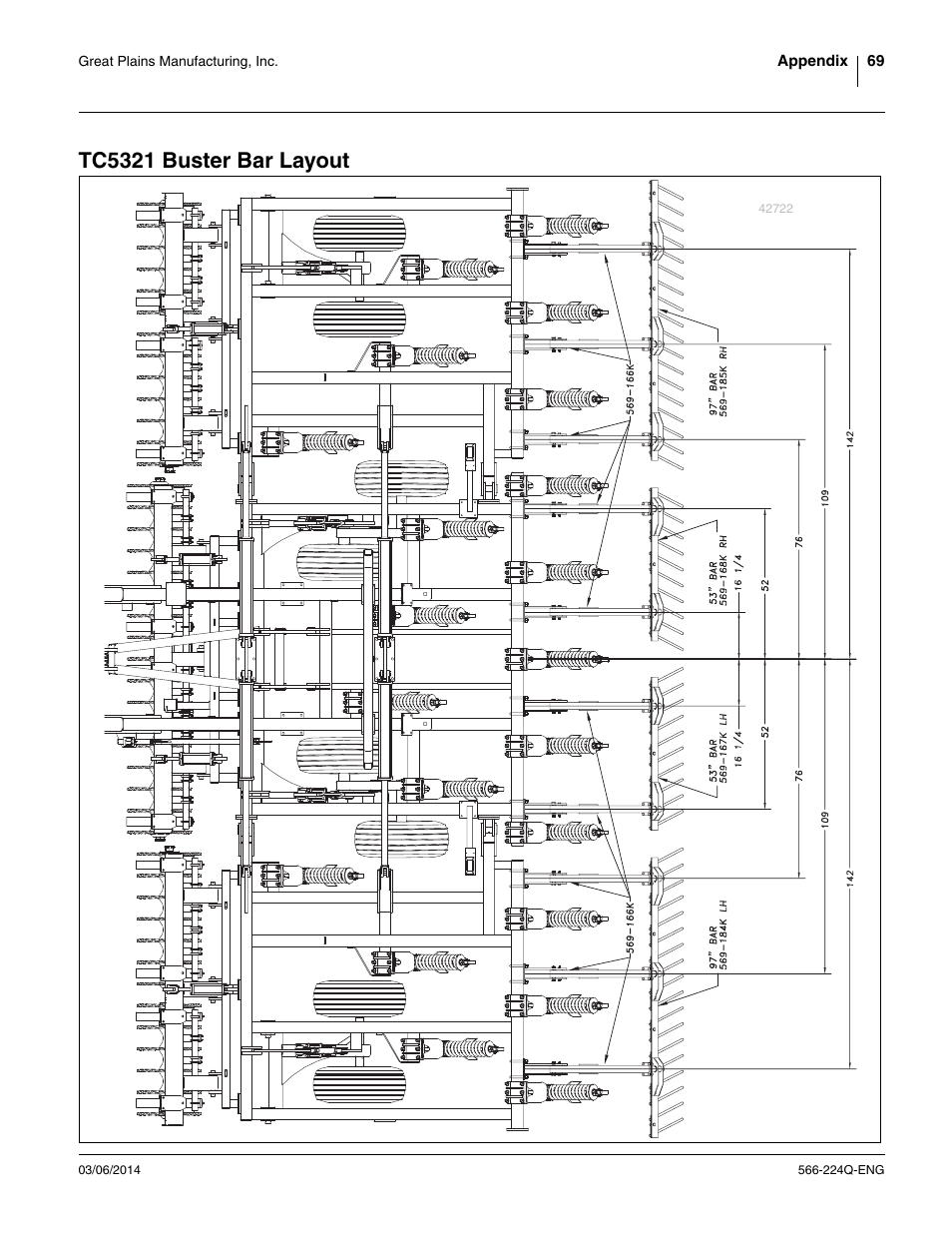 Tc5321 buster bar layout | Great Plains TC5319 (S/N A1420X+) Assembly Manual User Manual | Page 73 / 78