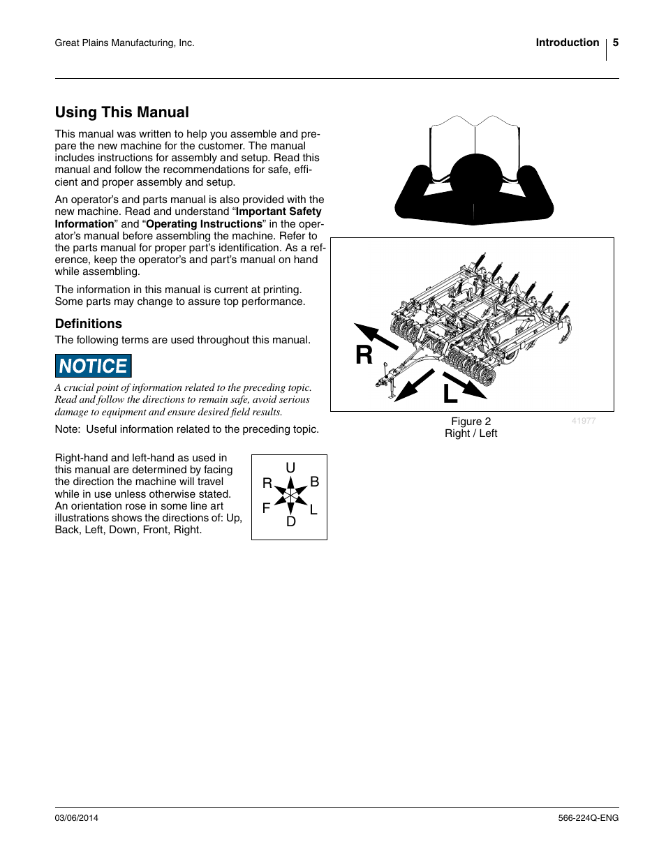 Using this manual, Definitions | Great Plains TC5319 (S/N A1420X+) Assembly Manual User Manual | Page 9 / 78