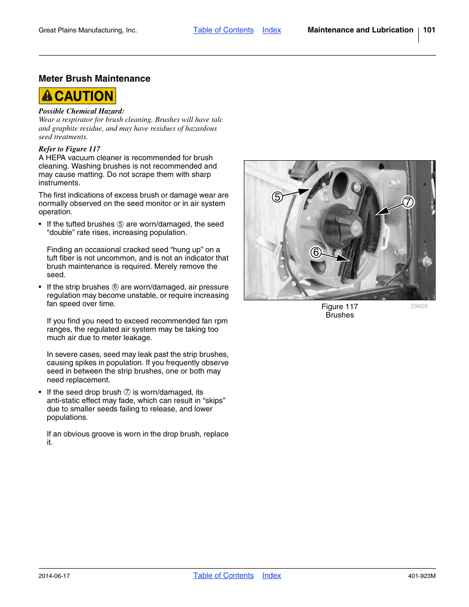 Meter brush maintenance | Great Plains YP825AR Operator Manual User Manual | Page 105 / 166