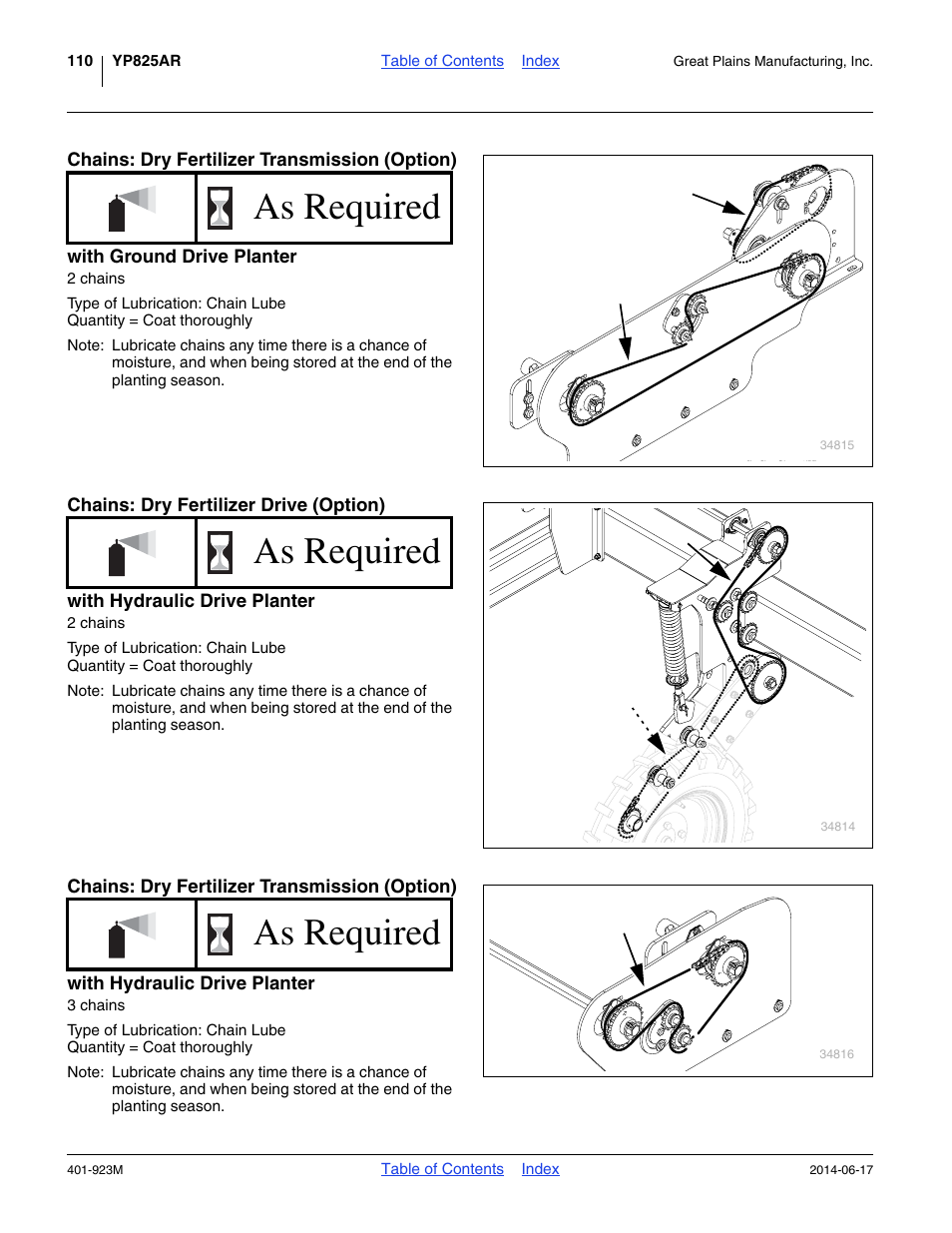 As required | Great Plains YP825AR Operator Manual User Manual | Page 114 / 166