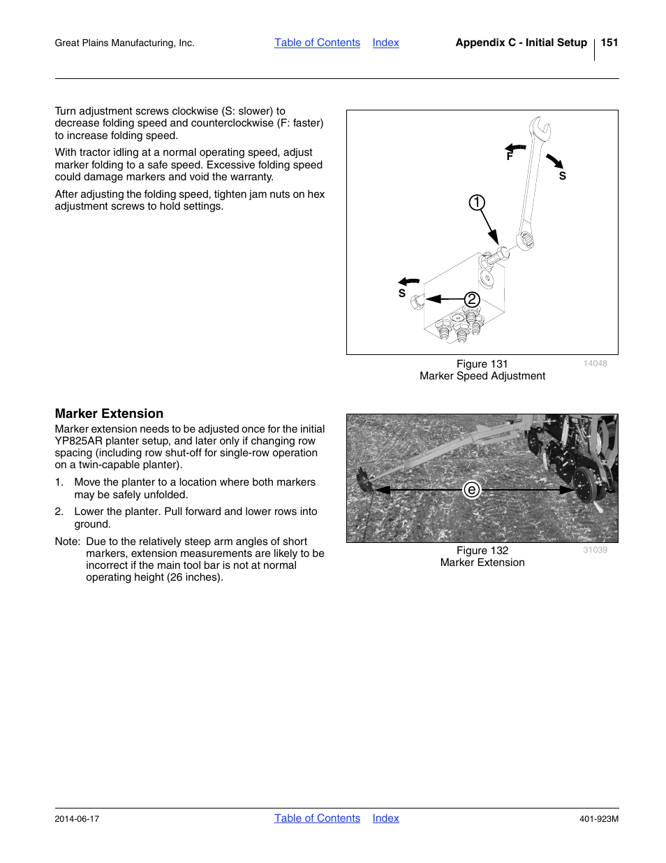 Marker extension | Great Plains YP825AR Operator Manual User Manual | Page 155 / 166