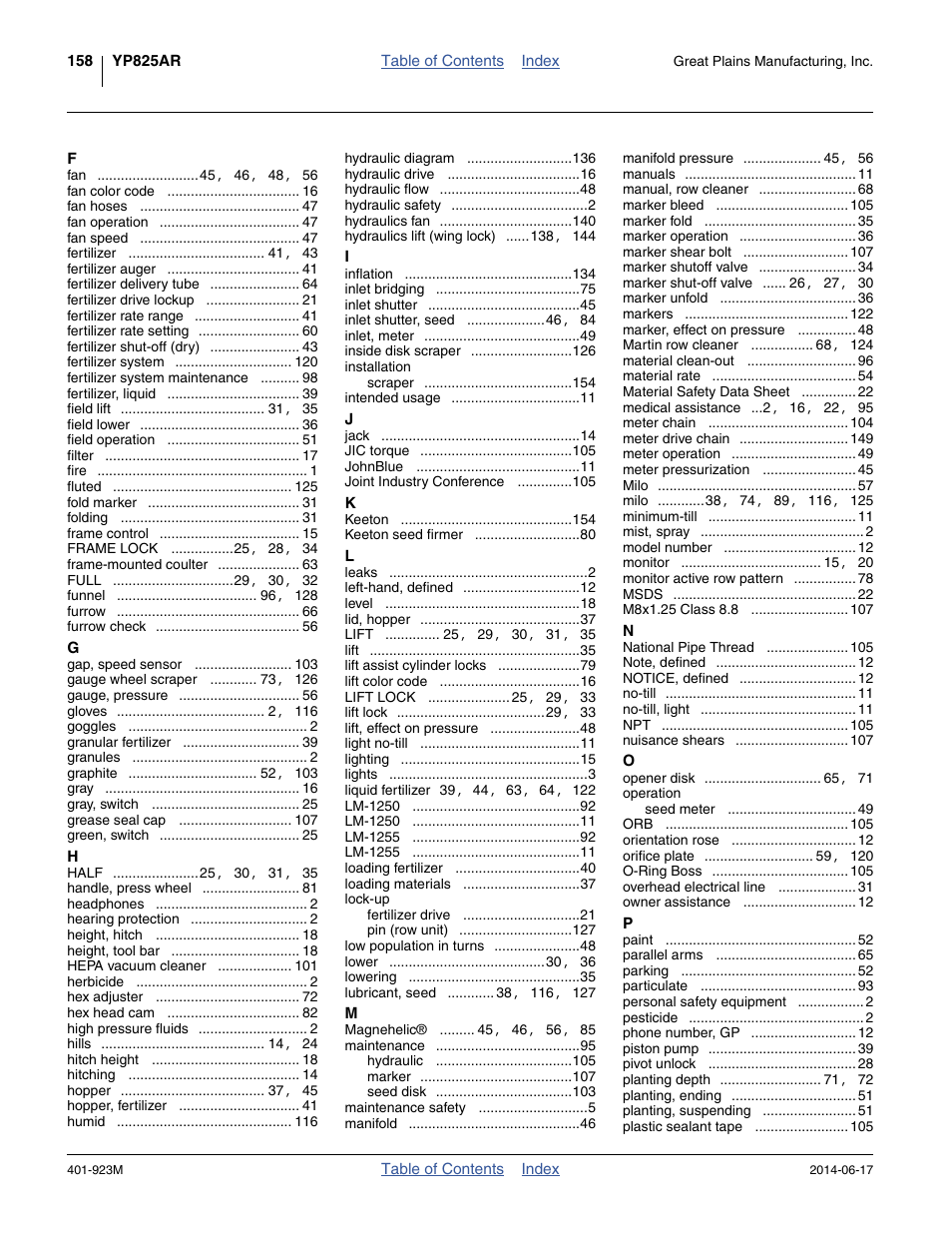 Great Plains YP825AR Operator Manual User Manual | Page 162 / 166