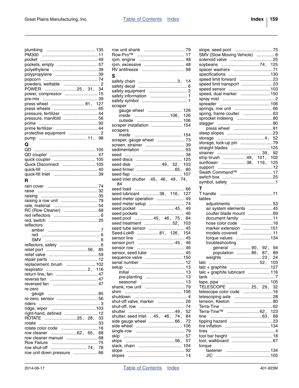 Great Plains YP825AR Operator Manual User Manual | Page 163 / 166