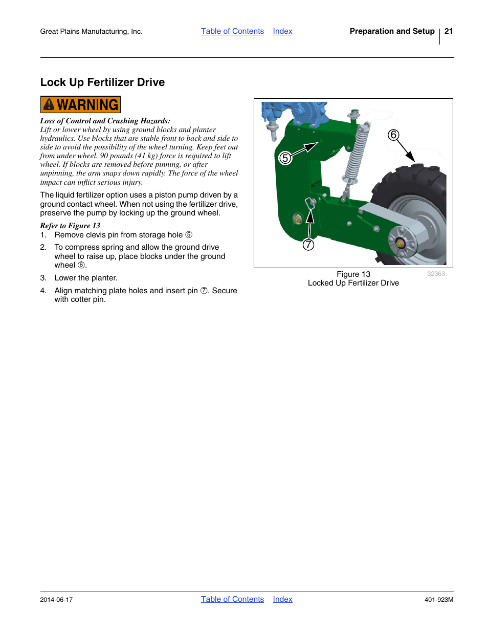 Lock up fertilizer drive | Great Plains YP825AR Operator Manual User Manual | Page 25 / 166