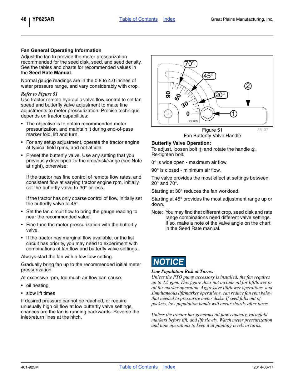 Fan general operating information, Butterfly valve operation | Great Plains YP825AR Operator Manual User Manual | Page 52 / 166