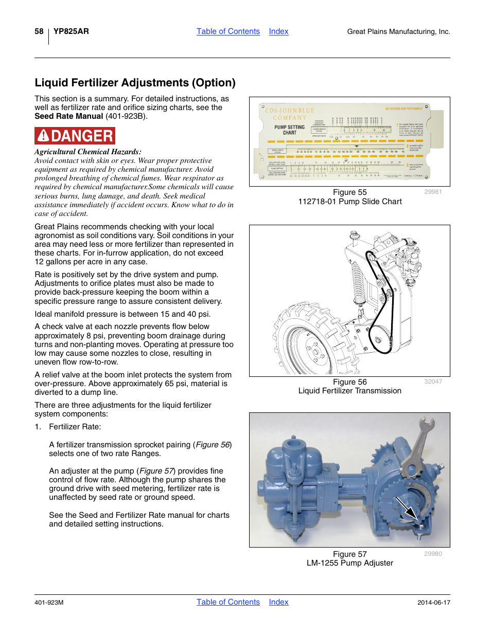 Liquid fertilizer adjustments (option) | Great Plains YP825AR Operator Manual User Manual | Page 62 / 166