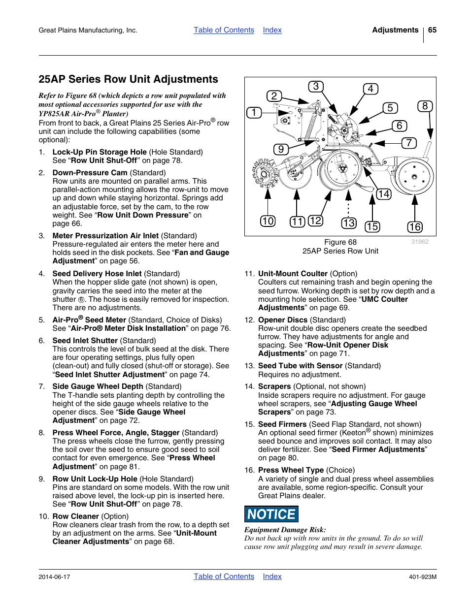 25ap series row unit adjustments | Great Plains YP825AR Operator Manual User Manual | Page 69 / 166