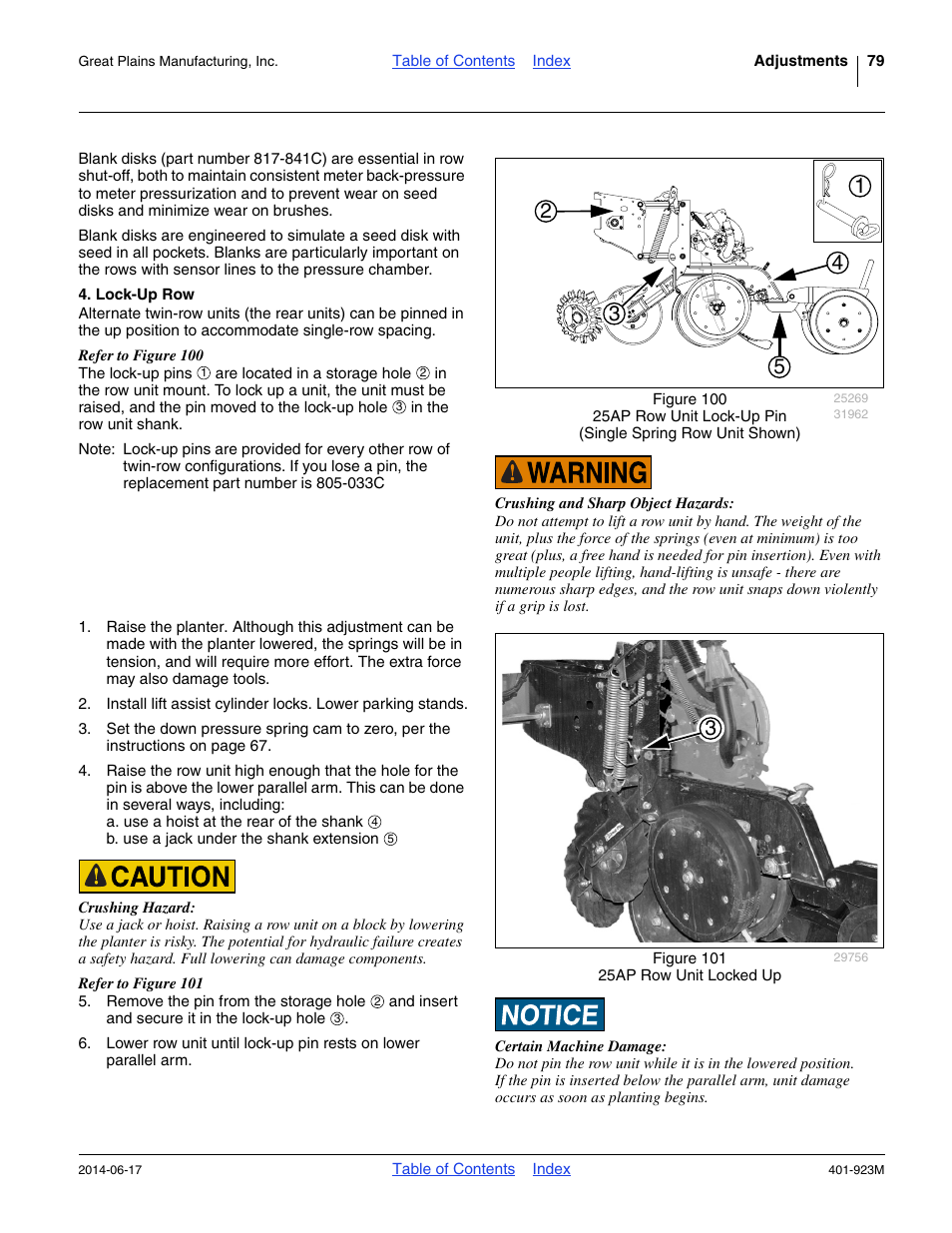 Lock-up row | Great Plains YP825AR Operator Manual User Manual | Page 83 / 166
