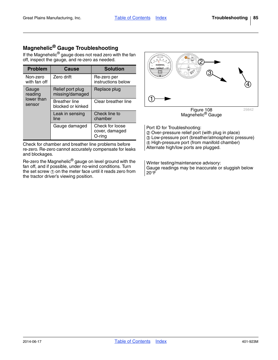 Magnehelic® gauge troubleshooting, Magnehelic | Great Plains YP825AR Operator Manual User Manual | Page 89 / 166