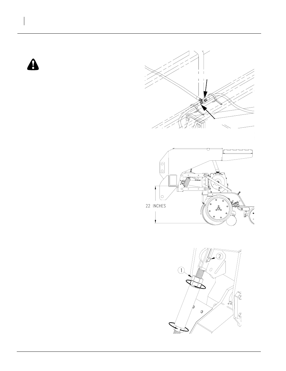 Warning, Bleeding lift assist hydraulics, Leveling bean machine | Great Plains 2515P Operator Manual User Manual | Page 20 / 87