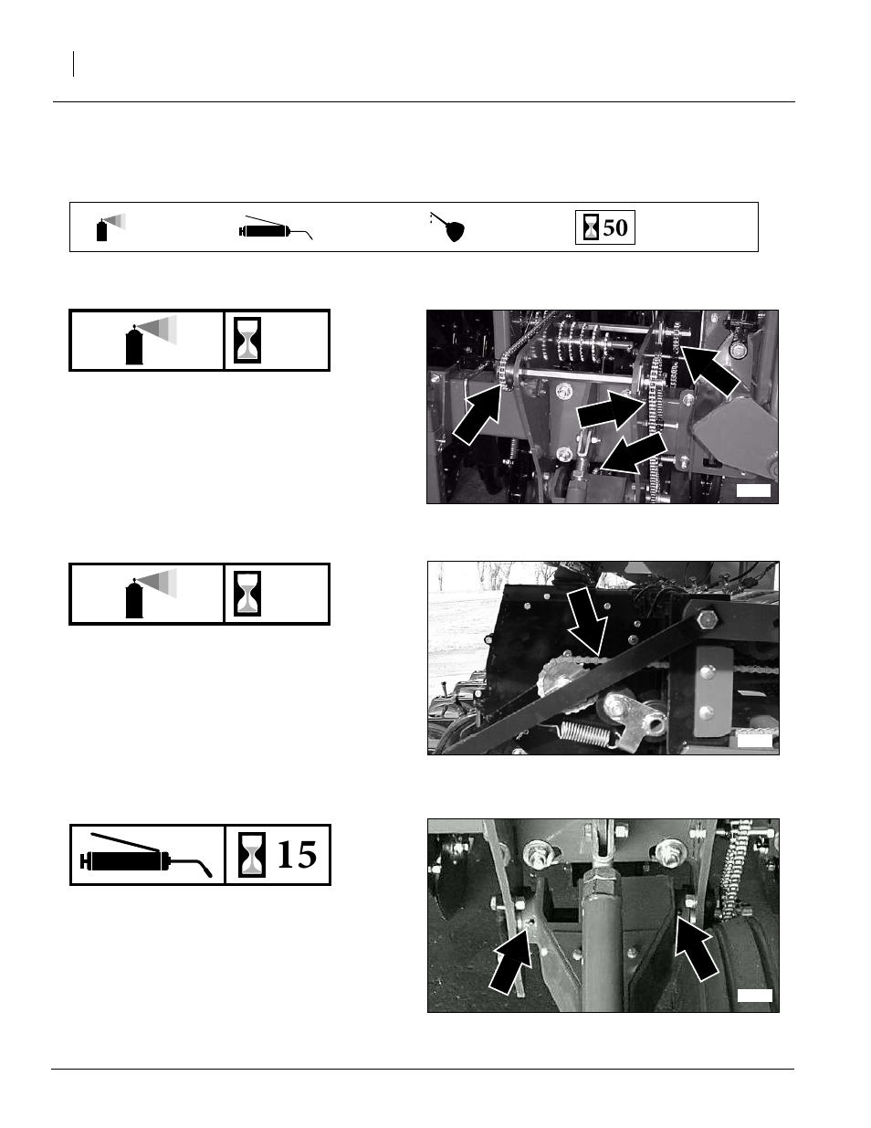 Drive chains drive chains, Lubrication, Gauge wheel arm pivots | Great Plains 2515P Operator Manual User Manual | Page 60 / 87