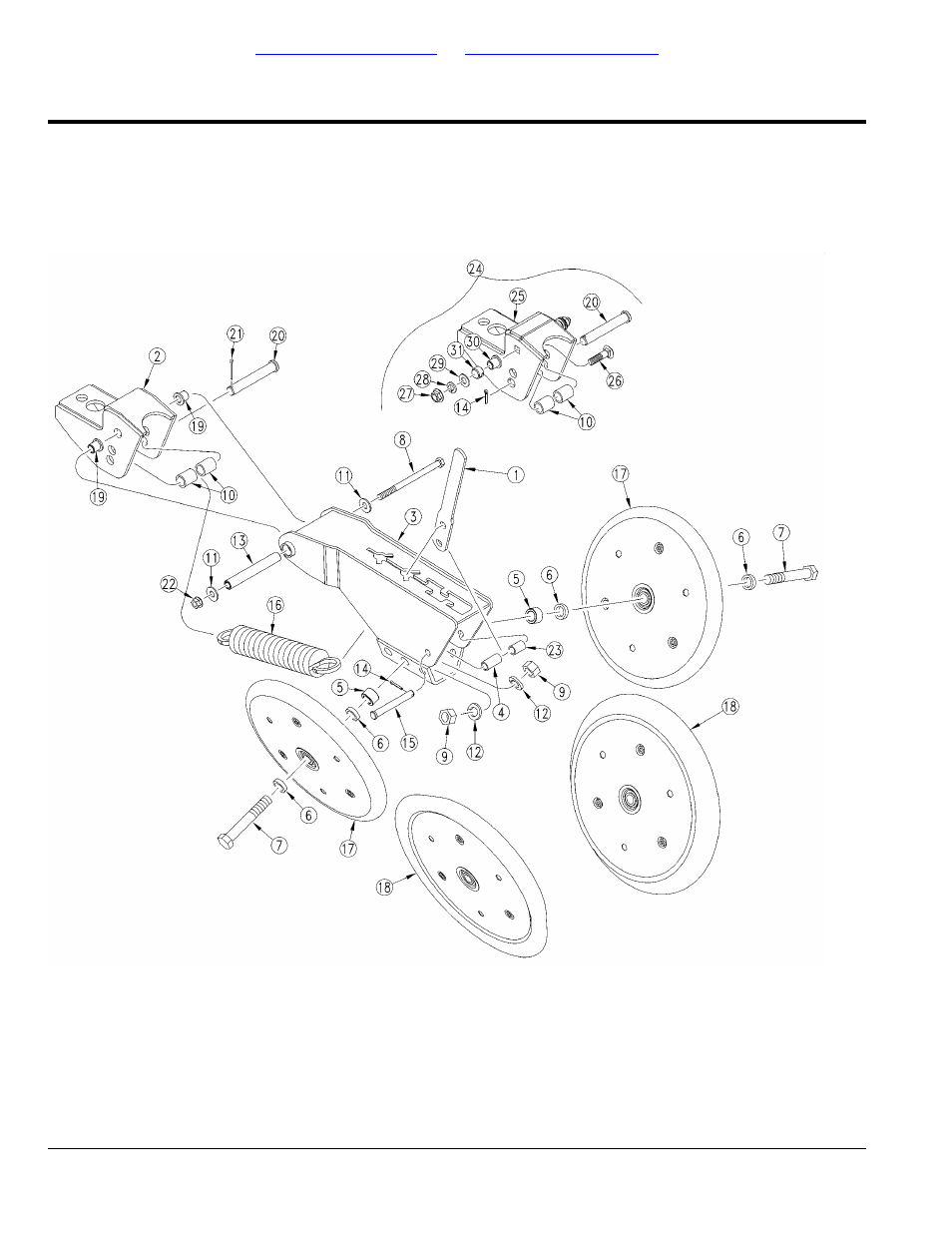 25 series press wheel assembly lh short (s/n 8017b, 8292b) (s/n 1305ss - 1503ss) | Great Plains 2525P Parts Manual User Manual | Page 106 / 168