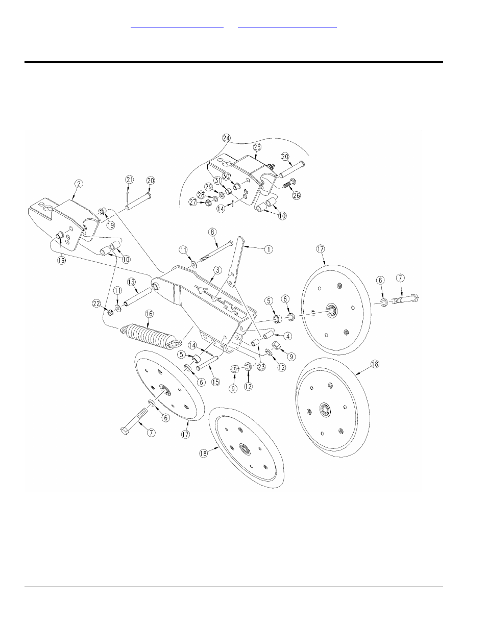 25 series press wheel assembly rh long (s/n 8017b, 8292b) (s/n 1305ss - 1503ss) | Great Plains 2525P Parts Manual User Manual | Page 112 / 168