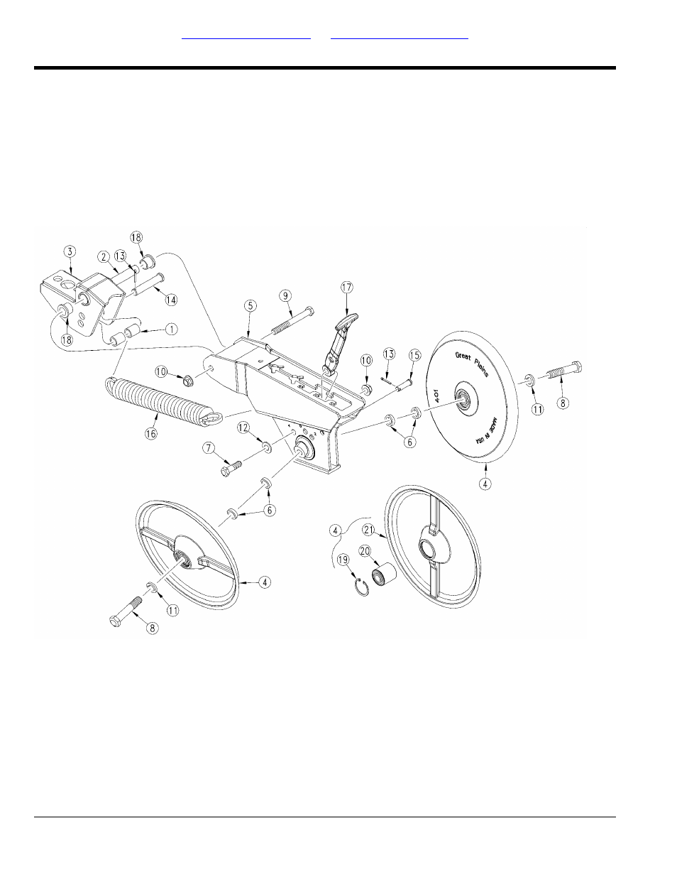 25 series press wheel assembly rear with cast, Wheels | Great Plains 2525P Parts Manual User Manual | Page 118 / 168