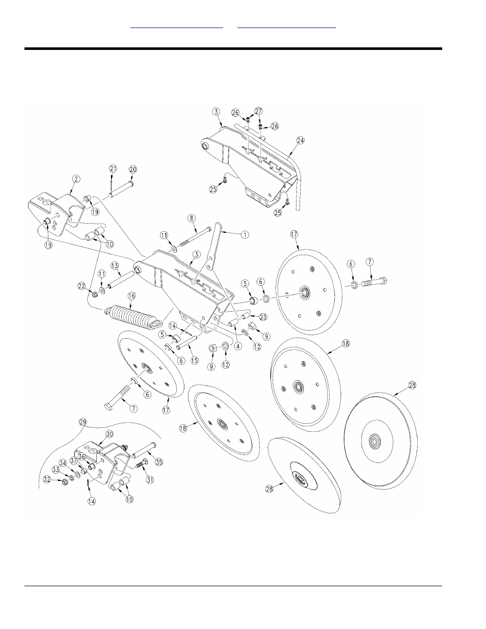 Press wheel assembly lh short (s/n a1025s, A1055s) | Great Plains 3PYP Parts Manual User Manual | Page 134 / 274