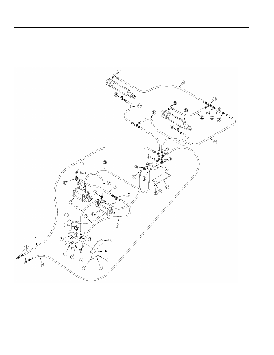 Down pressure and lift hydraulics (s/n a1025s+) | Great Plains 3PYP Parts Manual User Manual | Page 162 / 274