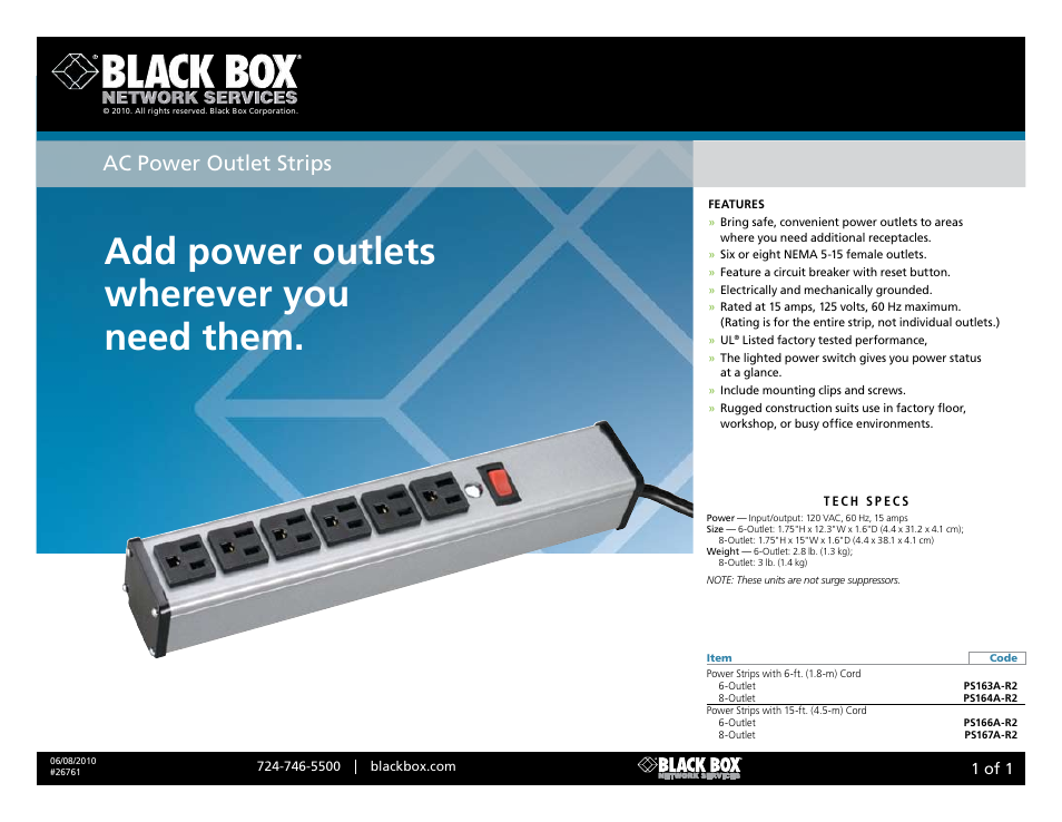 Black Box Ps164A-r2 User Manual | 1 page