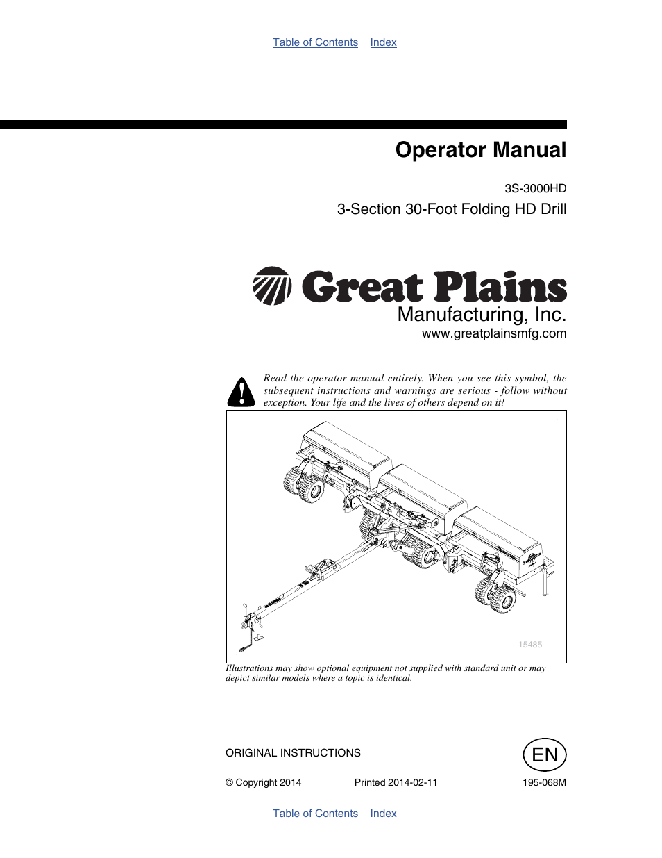 Great Plains 3S-3000HDF Operator Manual v2 User Manual | 118 pages